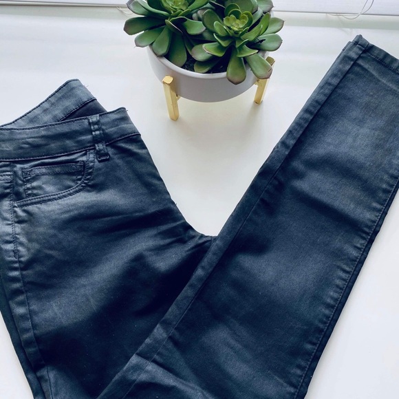 black harper coated high rise skinny jeans